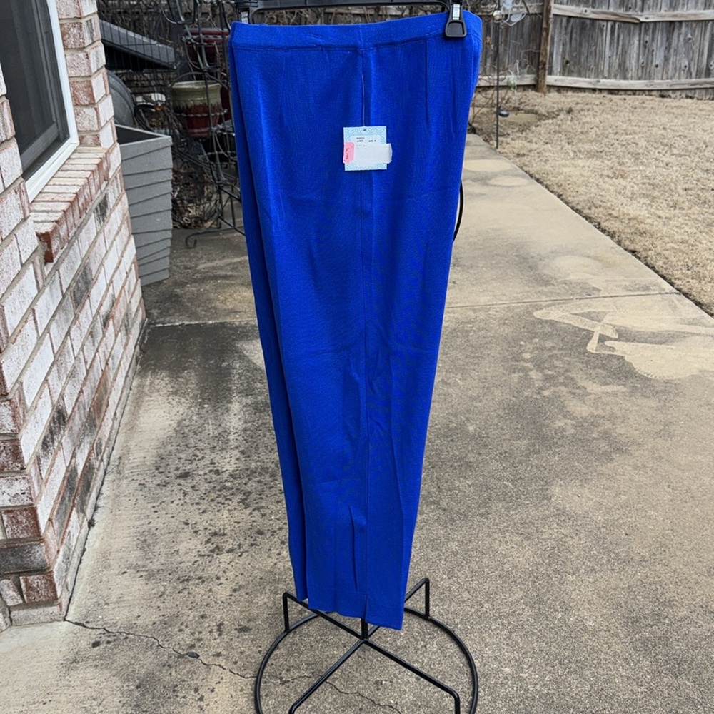 NWT Ming Wang Royal Blue Travel Career Casual Ankle Flat Front Pants XL New - Picture 13 of 13